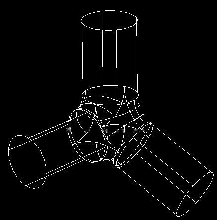 如何用CAD繪制一個(gè)三通管？