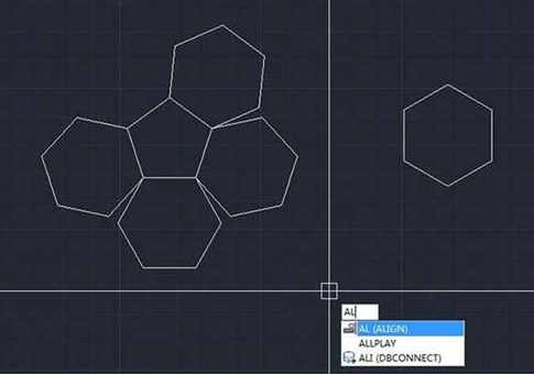 CAD如何使六邊形對(duì)齊到五邊形上？