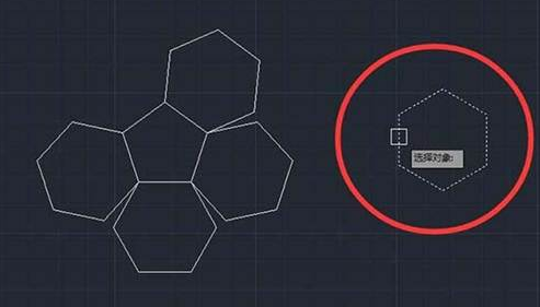 CAD如何使六邊形對(duì)齊到五邊形上？