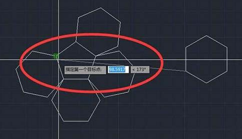 CAD如何使六邊形對(duì)齊到五邊形上？