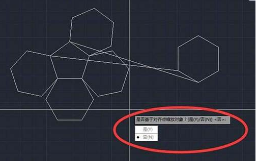 CAD如何使六邊形對(duì)齊到五邊形上？